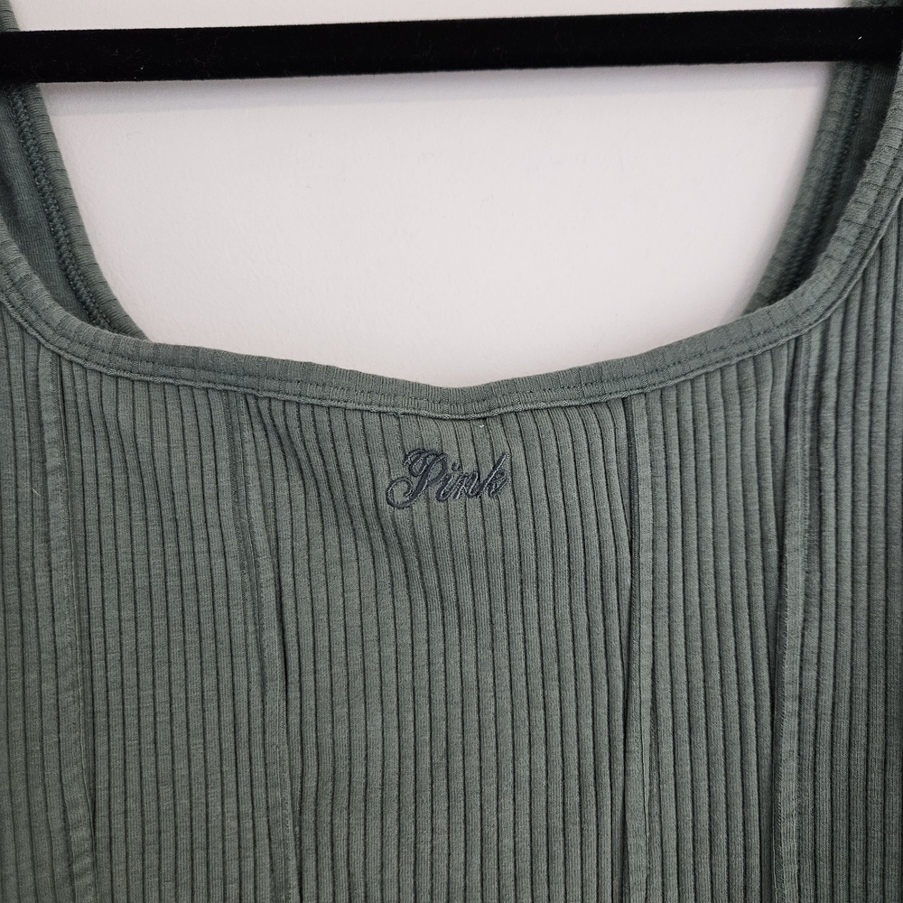 Victoria's Secret Pnk Ribbed Scoop Tank in Sage - Picture 3 of 4
